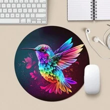 1pc Fun Cute Mouse Pad, Round Office Desk Mouse Pad With Non-Slip Rubber Base, Small Mini Travel Mouse Pad For Laptop, Notebook, Office, Home, Study And Gaming, Suitable For Girls And Boys, Size: 20*20*0.2cm - Multicolor - View 1