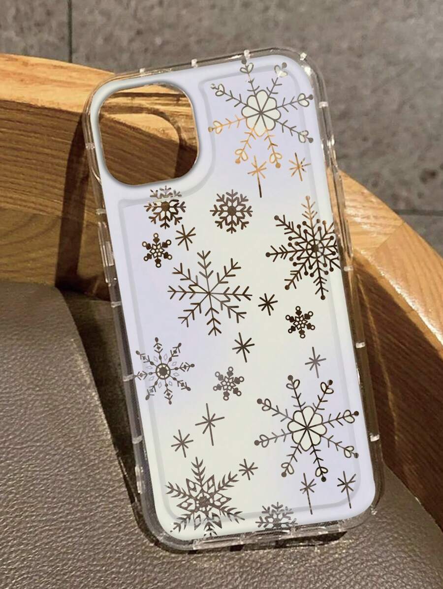 Funda protectora de teléfono con cojín de aire con diseño de copo de nieve hueco compatible con Iphone - Multicolor - Ver 1