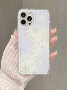 Funda protectora de teléfono con cojín de aire con diseño de copo de nieve hueco compatible con Iphone - Multicolor - Ver 3