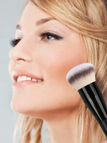 MAANGE 3pcs Soft Makeup Brush, Protable Smudge Cosmetic Brush Makeup Brush With Foundation Brush Blush Brush Loose Powder Brush Contour Brush Highlighter Brush Makeup Tools Gift For Women & Girl Travel Makeup Brush ﻿ - 黑色 - 查看 7