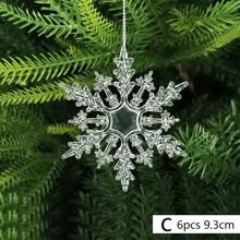 3/4/6/12 件圣诞冰柱挂饰，天使，雪花，翅膀亚克力透明冰锥装饰，适用于圣诞树、家庭、商场、餐厅、庭院、户外、节日派对、万圣节、圣诞氛围装饰 - 透明 - 查看 11