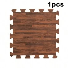 1pc/10pcs, 12"X12", High Strength Interlocking Floor Mats With Wood Grain Pattern, Suitable For Living Room, Kitchen, Bedroom, Anti-Collision/Anti-Slip/Waterproof, Puzzle Foam Flooring, Comes With 1 Edge Trim