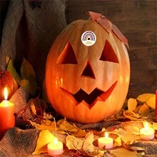 Rollo de pegatinas de Halloween - 500 etiquetas adhesivas de calabaza y fantasma, adecuadas para regalos, regalos de fiesta y decoraciones de Halloween, pegatinas de Halloween - Multicolor - Ver 3