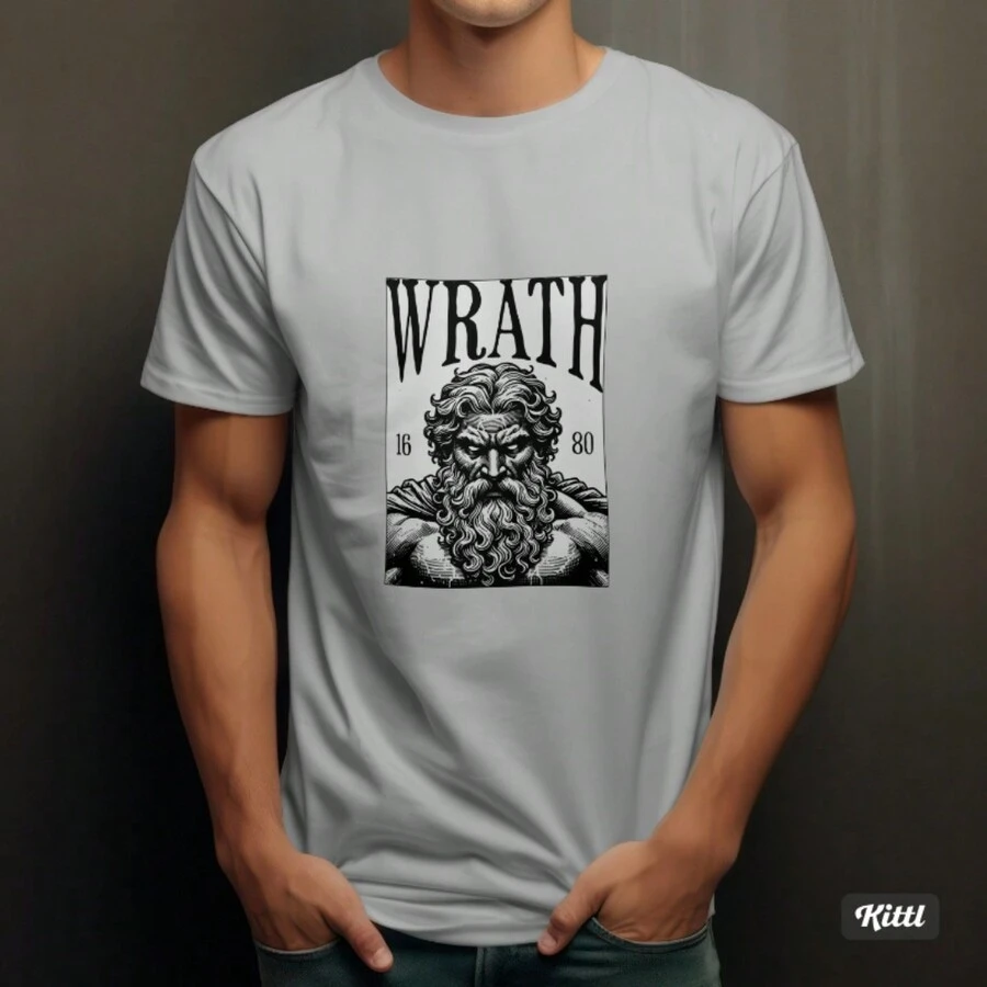 JRMOLETOM Men's And Women's Shirt Zeus Wherat Launch Streetwear Promotion Greek Mythology - Xám - Xem 1