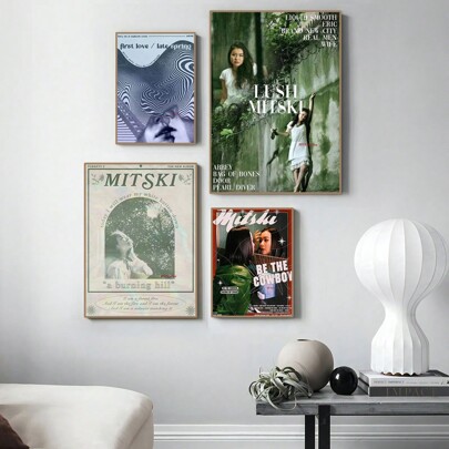 HALFLEMART 1 pezzo cartellone tela di pittura dell''album di musica pop, Cantor Mitski Primeiro Amor TV Girl, per la decorazione del soggiorno e della camera da letto, senza cornice