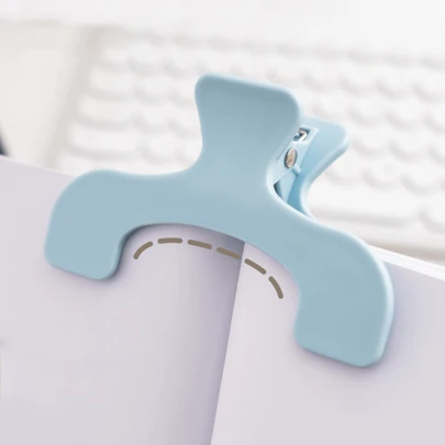 1pc Solid Color Simple File Clip Student Dovetail Clip Ticket Holder For Easy Storage Desktop Storage Size School Stationery Office Supplies - Bookmarks, Reading Fixed Back To School
