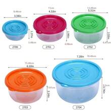 1 套 5 件装塑料彩虹层密封午餐盒，带盖透明食品储存容器，厨房和冰箱收纳盒圣诞礼物