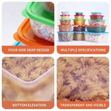 1 套 5 件装塑料彩虹层密封午餐盒，带盖透明食品储存容器，厨房和冰箱收纳盒圣诞礼物