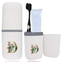 Copo de viagem para enxaguatório bucal Conjunto de lavagem portátil destacável Copo de lavagem Escova de dentes Pasta de dentes Caixa de armazenamento de artigos de higiene pessoal de viagem Portátil Viagem de negócios Copo de armazenamento ao ar livre Equipamento de estudante Recipiente de armazenamento de banheiro doméstico