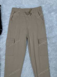 LA PRINCESA Leggins Tipo Biker bolsillos laterales pantalones casuales con cordón Pantalones Cargo de Mujer Versátiles para Citas