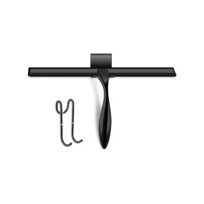 Shower Squeegee Stainless Steel Bath Squeegee For Shower Glass Doors Bathroom Windows Kitchen Mirror And Car Glass With Hooks Holder