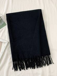 1 Stück einfarbig, legerer, eleganter, wollener Schal mit Fransen, warm, Unisex Herbst/Winter - A - Übersicht 17