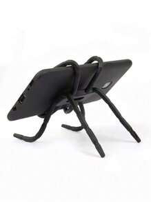 1pc Black ABS Multifunctional Spider Grip Slouchy Phone Holder, Desk Bracket For Streaming