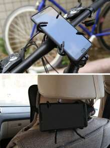 1pc Black ABS Multifunctional Spider Grip Slouchy Phone Holder, Desk Bracket For Streaming