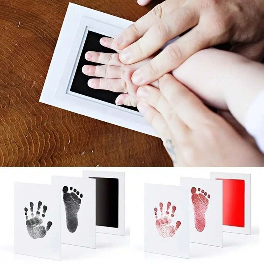 1 Set Baby Handprint & Footprint Ink Pad Kit, Safe For Memorabilia