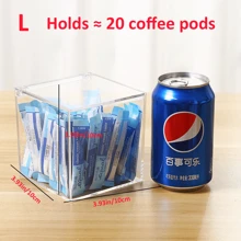 1pc Acrylic Coffee Pod Holder With Lid, Capsule Stand, Coffee/Tea/Candy Storage Container, Reusable Transparent Dust-Proof Organizer Back To School