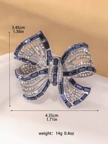 1pc Fashionable Western Style Bow-Knot Rhinestone Decor Pin Brooch, Party/Holiday Accessory Gift For Women - Multicolor - View 3