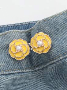 1 件可调节腰带扣,无缝可拆卸腰带夹,完美贴合腰带配件,可爱甜美风格,可拆卸无缝金属腰带扣夹,牛仔裤腰带配件混合颜色纽扣,时尚配饰 - 彩色 - 查看 13