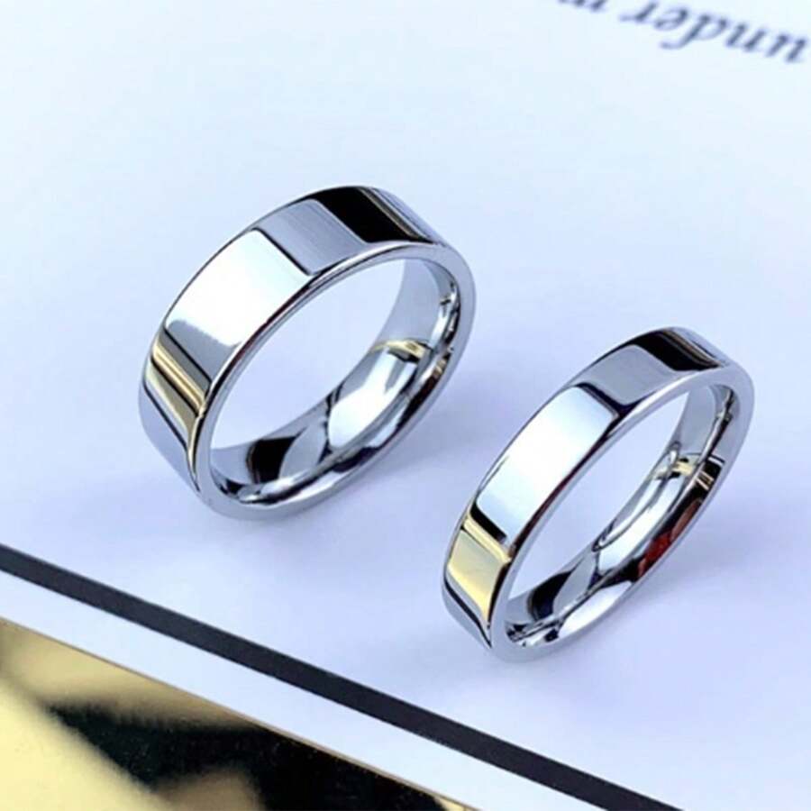 Anillo de de titanio de moda, banda de acero inoxidable plana personalizada, regalo para novio, Navidad, Año Nuevo, Día de San Valentín y días festivos