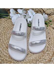 Women's Papete Gliter Sandal 2 Straps Fashion - 白色 - 查看 3