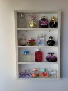 prateleira suporte para porta perfumes em mdf branco
