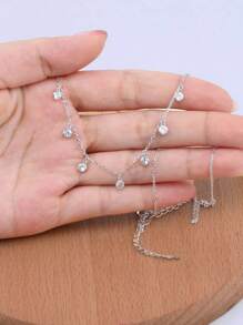 1 Vòng cổ mặt dây chuyền pha lê 7 mặt bằng thép không gỉ tối giản thời trang dành cho nữ - Nhiều màu - Xem 10