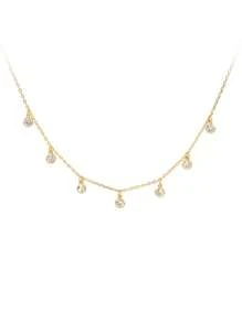 1 Vòng cổ mặt dây chuyền pha lê 7 mặt bằng thép không gỉ tối giản thời trang dành cho nữ - Nhiều màu - Xem 7
