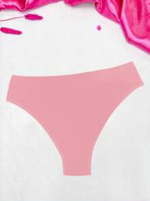 Comfort Thong Panties With Folded Waistband - Baby Pink - View 2