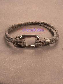 3mm Fashionable Milano Cord Bracelet, Black Hook Bracelet, Outdoor Survival Gear For Men