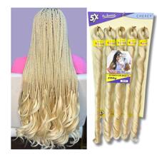 Jumbo French Curl Braids 5x 60cm Cherey Braids Boho Wavy 400g Jumbo Braid With Curls - 香檳色 - 查看 2