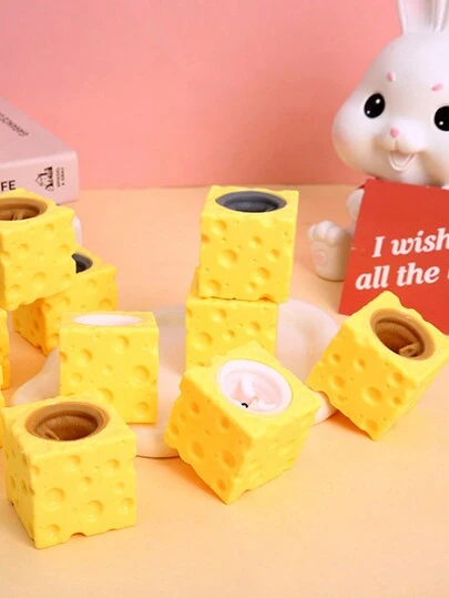 1/6pcs Random Color Squeeze Cheese Mouse Decompression Toy, Creative Gift, Stress Relief Toy, Decoration