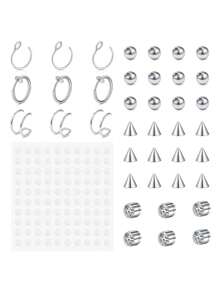 Ear Cuff Earrings For Women Non Piercing Ear Cuffs Ear Cuff For Non Pierced Ears Clip On Cartilage Earring Fake Earrings, Fake Piercings Fake Ear Ring Hoop, Snake Bites Piercing Fake Skin Piercing Fake Face Piercings 4MM Replacement Balls Spike With 100Pcs Sticker - Ear Cuff - View 3