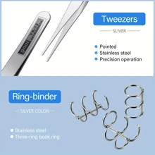 26-teiliges Notizbuch Silikon-Formset, Silikon-Formset für Notizbuchdeckel, geeignet für A5, A6, A7, Silikon-Epoxidharz-Forme für Notizbücher, DIY-Set mit Buchringen, Löffeln, Pinzetten, Bechern, Pipetten, Holzstäbchen