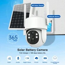 1 Set ANSHICAT 4MP 2.5K Solar Battery Camera Security Camera Wireless Outdoor, PTZ Solar Wireless Security Camera With AI Human Detection, Color Night Vison, 2-Way Audio, 2.4G Wi-Fi, Cloud Storage, Rechargeable Battery Included 7800mAh, Outdoor Battery Powered IP Security Camera For Home Security - 白色 - 查看 5