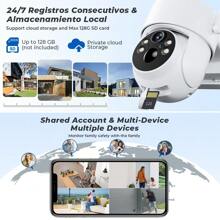1 Set ANSHICAT 4MP 2.5K Solar Battery Camera Security Camera Wireless Outdoor, PTZ Solar Wireless Security Camera With AI Human Detection, Color Night Vison, 2-Way Audio, 2.4G Wi-Fi, Cloud Storage, Rechargeable Battery Included 7800mAh, Outdoor Battery Powered IP Security Camera For Home Security - 白色 - 查看 7