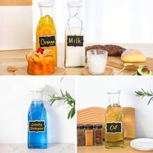 Superlele 4pcs Glass Carafe With Lids, 50oz Beverage Serveware Carafe, Clear Glass Pitcher For Mimosa Bar, Iced Tea, Cold Beverage, Milk, Party Storage