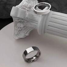 Anillo de de titanio de moda, banda de acero inoxidable plana personalizada, regalo para novio, Navidad, Año Nuevo, Día de San Valentín y días festivos