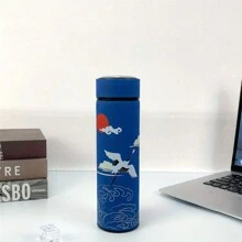 1个双层不锈钢真空保温杯，中国风卡通图案，500毫升/16.9盎司，防滑防漏可重复使用水瓶，适合户外运动、四季皆宜，圣诞节、万圣节、返校季礼物 - 彩色 - 查看 12