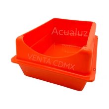 Arenero Grande Para Gato Con Extensión + Palitas - Naranja - Ver 3