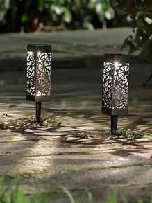 8 pièces/6 pièces/4 pièces/2 pièces Éclairage solaire extérieur, Éclairage décoratif solaire pour sentier de jardin, Éclairage de jardin et de pelouse, Lumières solaires décoratives extérieures à motif ajouré, Éclairage paysager solaire étanche LED pour jardin extérieur, Lumières solaires décoratives pour jardin, cour et bureau