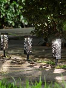 8 pièces/6 pièces/4 pièces/2 pièces Éclairage solaire extérieur, Éclairage décoratif solaire pour sentier de jardin, Éclairage de jardin et de pelouse, Lumières solaires décoratives extérieures à motif ajouré, Éclairage paysager solaire étanche LED pour jardin extérieur, Lumières solaires décoratives pour jardin, cour et bureau