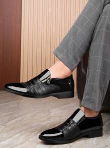 全新大码男士休闲鞋，婚礼百搭商务正装鞋 - 黑色 - 查看 5