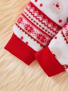 Ensemble bébé fille pull en fourrure brodé de cerfs et pantalon; Top de Noël avec renne, pantalon sapin de Noël; Top rouge; tenue de Noël