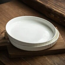 4pcs 8.1 Inch Thick White Ceramic Plates, Nordic Style Dinner Plates, Pasta Dishes - Multicolor - View 2