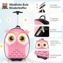 2 Pcs. Children's Suitcase With Backpack Children's Travel Suitcase Set Children's Trolley Children's Luggage (Owl)