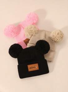 3 piezas Gorro tipo beanie negro unisex de 0 a 16 años para bebé, niños y niñas, estilo Y2K, gorro de punto para recién nacidos, adecuado para usar al aire libre, gorra de invierno cálida para el uso diario