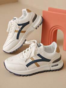 Sneaker vintage da donna, scarpe casual da corsa leggere e comode con punta tonda e allacciatura bassa