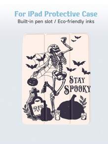 Halloween Masquerade Ball Compatible Protective Case Compatible With IPad 10.2" 2021/2020 IPad 9th/8th Gen, Samsung Galaxy Tab A8 10.5" 2022,  Matepad 10.4/Tab, , With Pencil Holder, Supports Auto Sleep/Wake Cover - Multicolor - View 6