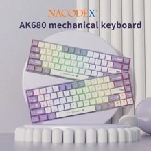 AIAZZ AK680 Wired Customized Mechanical Keyboard Mixed Color DIY - Purple - View 1