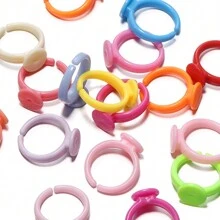 20pcs/Lot Candy Color Blend Plastic Ring Base DIY Bracelet Jewelry Making Accessories - Plastic Ring Base - View 1